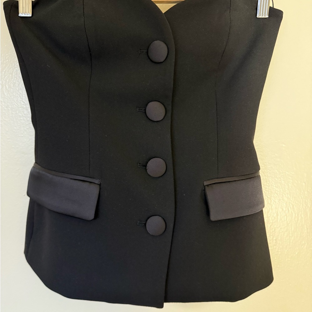 Zara Black Buttoned Women's Top